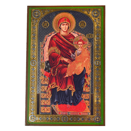 Enthroned Madonna and Child Orthodox Icon