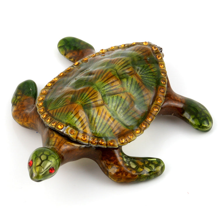 Brown Turtle Trinket Box