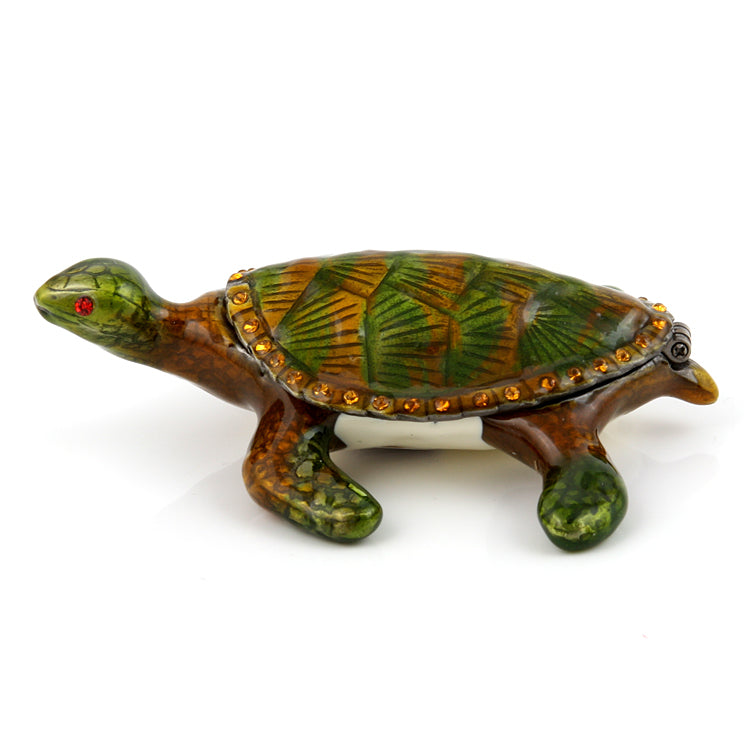 Brown Turtle Trinket Box