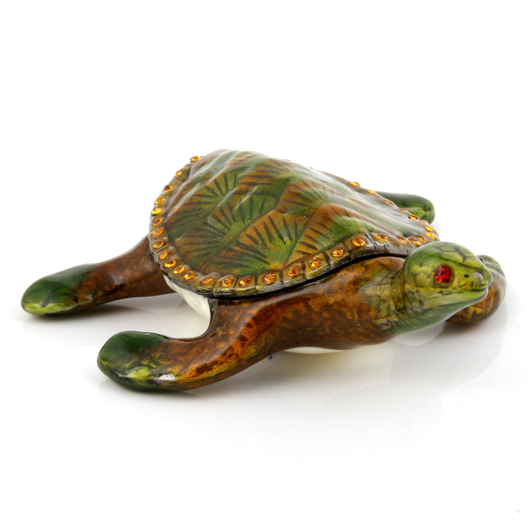 Brown Turtle Trinket Box