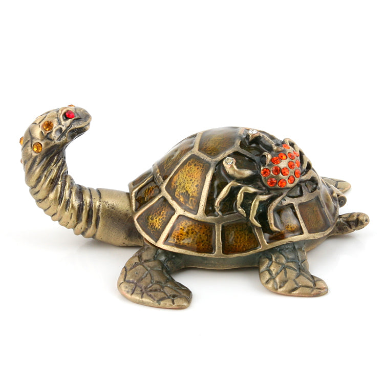 Turtle with Crab Friend Trinket Box