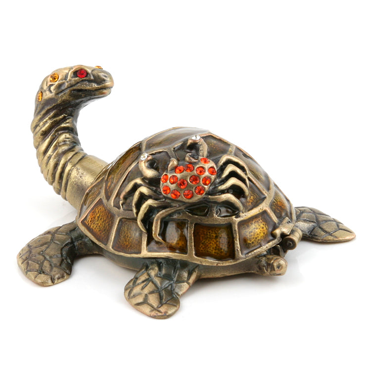 Turtle with Crab Friend Trinket Box