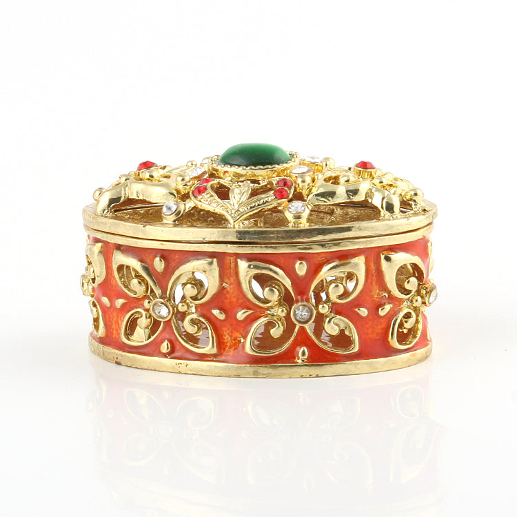 Jewelled Oval Trinket Keepsake Box