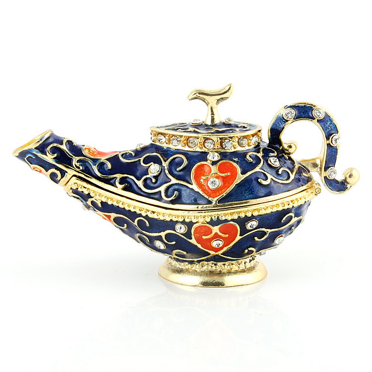 Blue Genie Aladdin Lamp Trinket Box