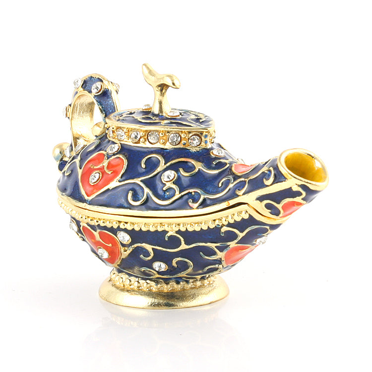 Blue Genie Aladdin Lamp Trinket Box