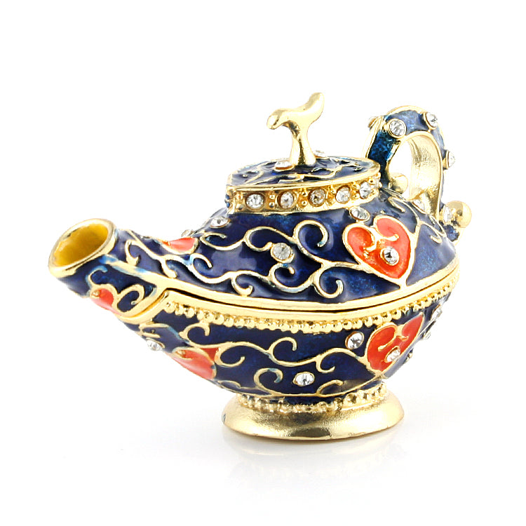 Blue Genie Aladdin Lamp Trinket Box