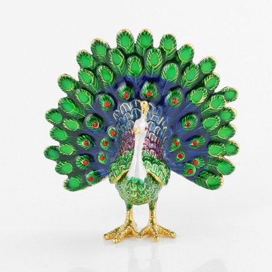 Blue and Green Peacock Trinket Box
