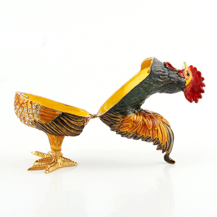 Jeweled Rooster Trinket Box