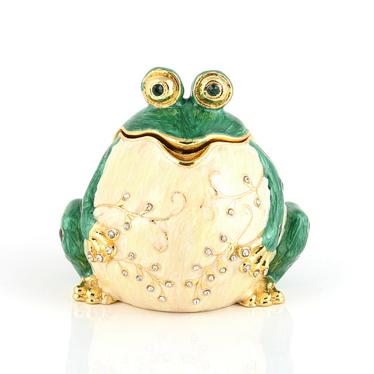 Charming Green Frog Trinket Box