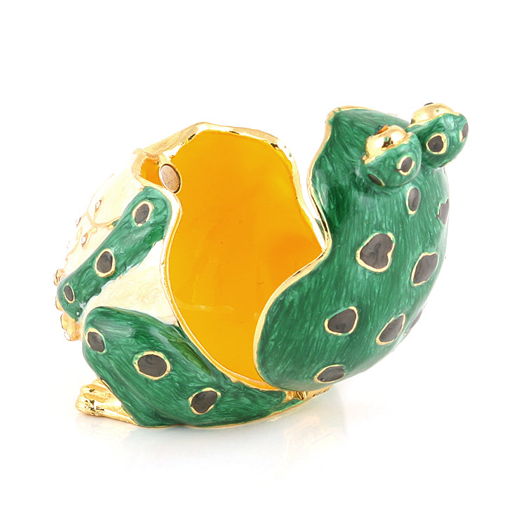 Charming Green Frog Trinket Box