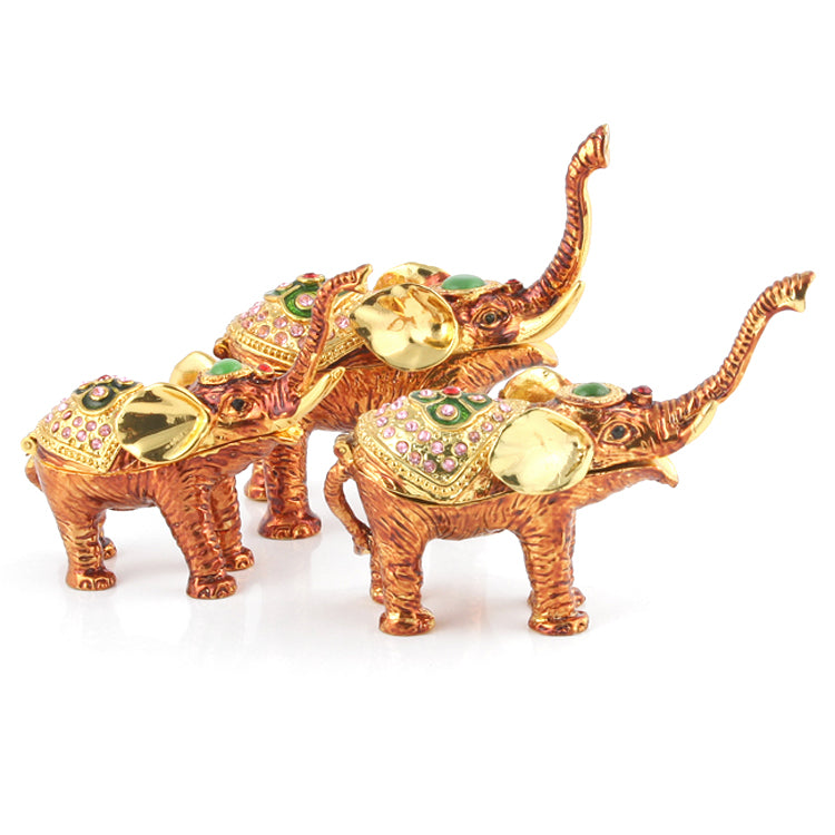 Family of Three Elephants Trinket Box Set