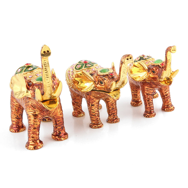 Family of Three Elephants Trinket Box Set