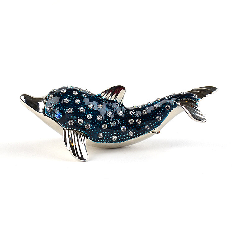 Blue Sparkly Dolphin Trinket Box