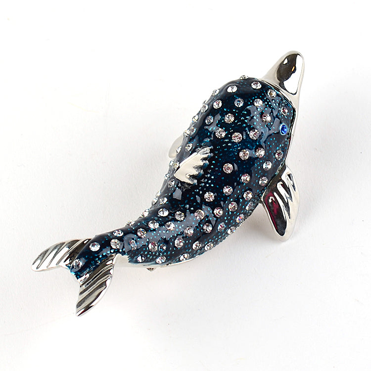 Blue Sparkly Dolphin Trinket Box