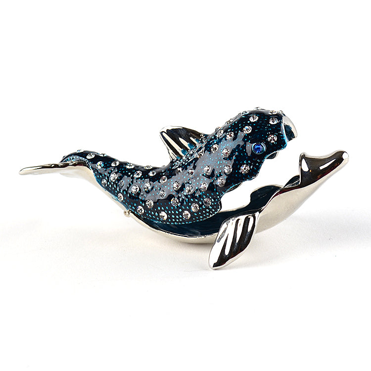 Blue Sparkly Dolphin Trinket Box
