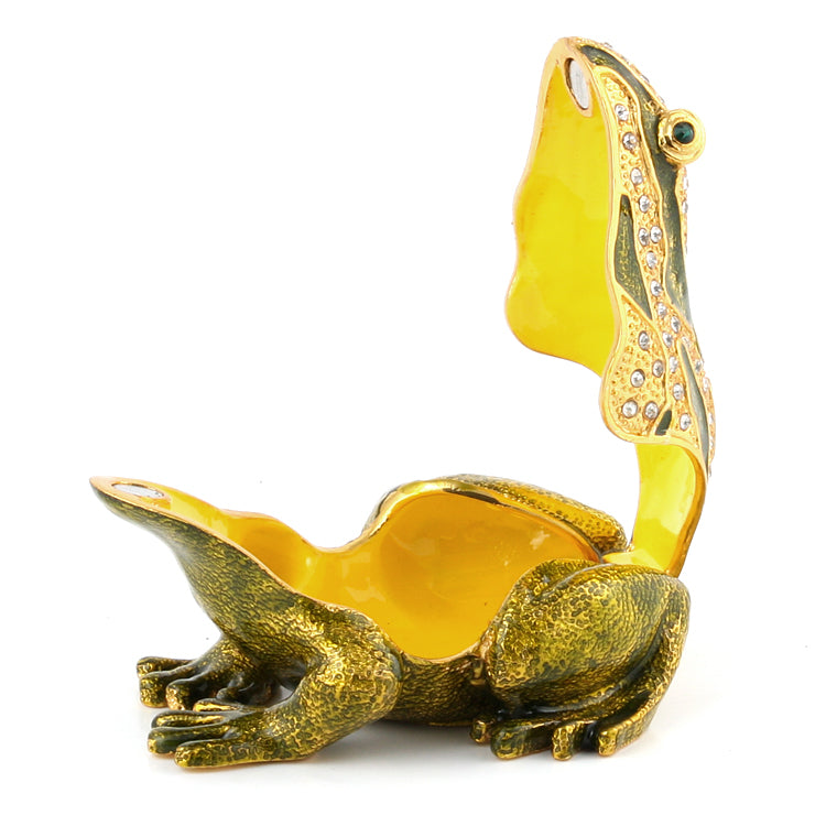 Green and Gold Frog Trinket Box