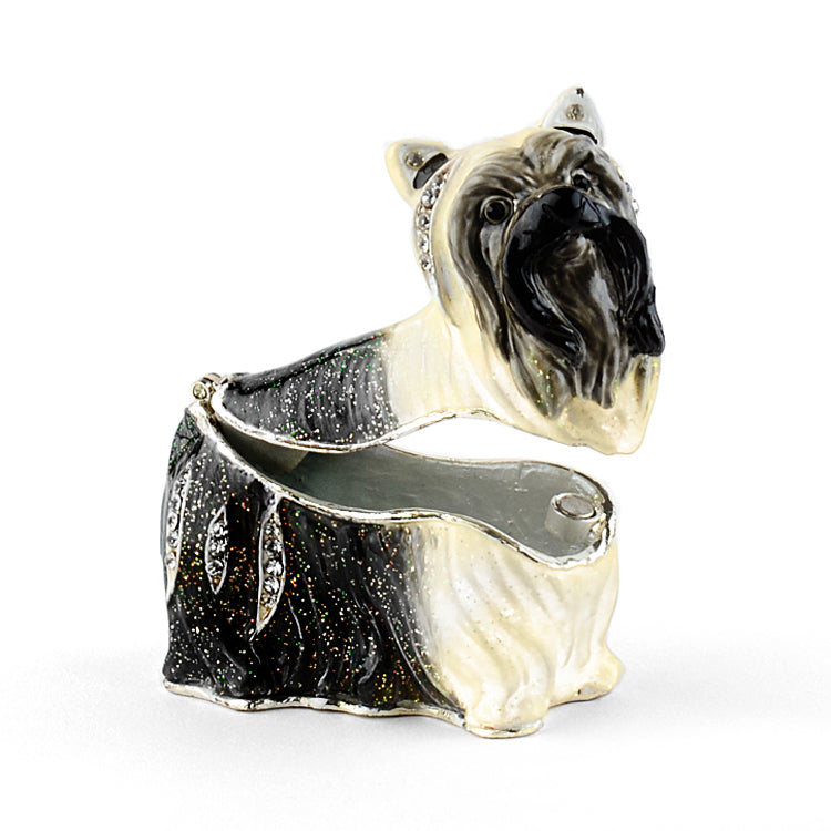 Jeweled Yorkie Dog Trinket Box
