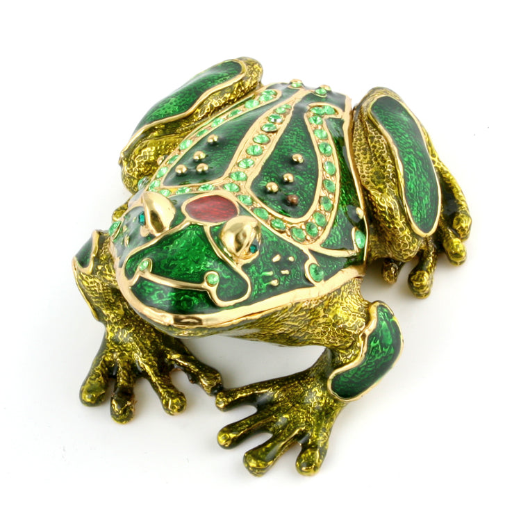 Green Spotted Frog Trinket Box