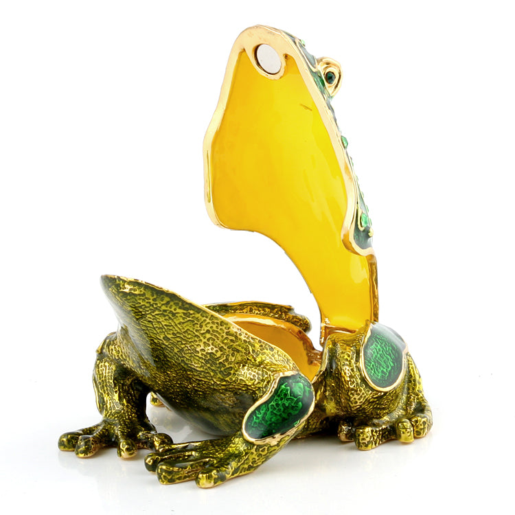 Green Spotted Frog Trinket Box