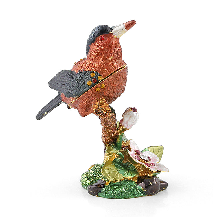 Red Robin Bird on Branch Keepsake Box