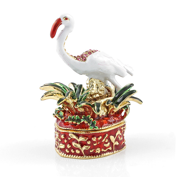 Jeweled Flamingo Trinket Box