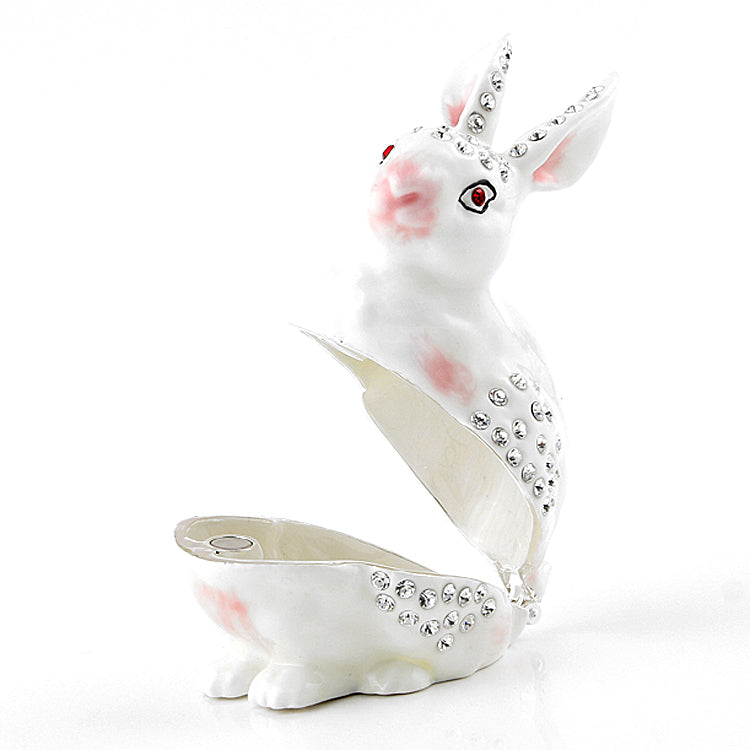 Easter Bunny with Crystals Trinket Box