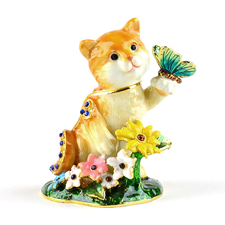 Cat Enjoying Summer Trinket Box