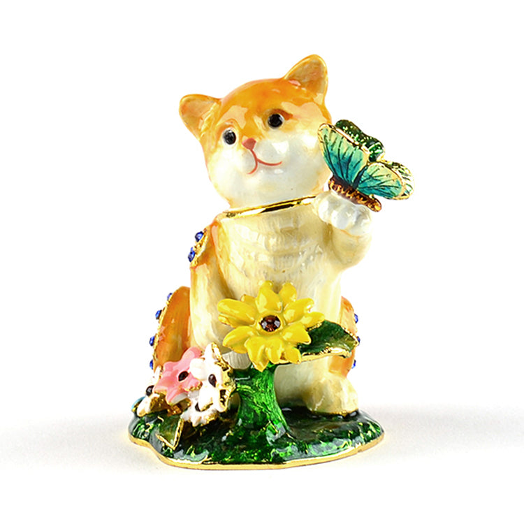 Cat Enjoying Summer Trinket Box