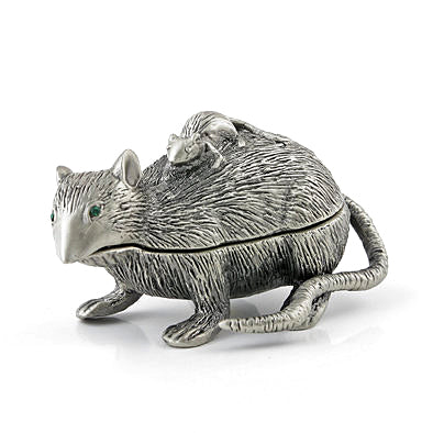 Cute and Friendly Rat Family Trinket Box