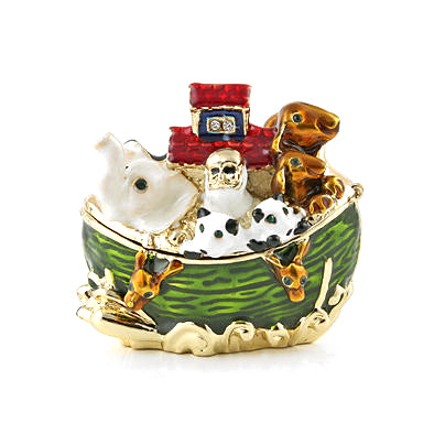 Noah's Ark Hinged Trinket Box