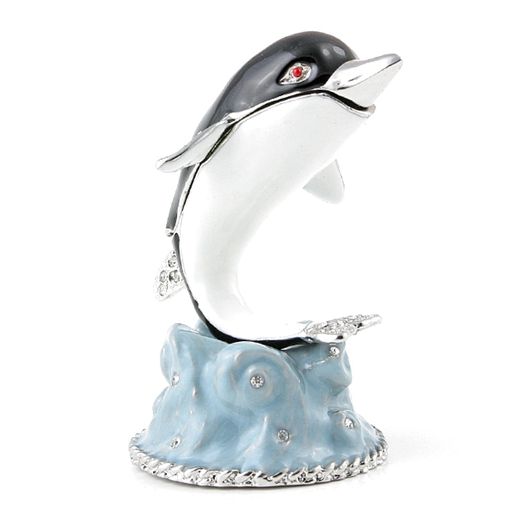 Black and White Dolphin Trinket Box