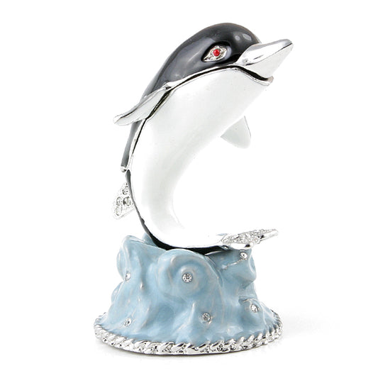 Black and White Dolphin Trinket Box