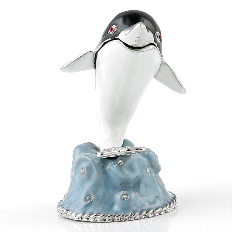 Black and White Dolphin Trinket Box