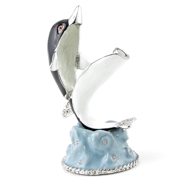 Black and White Dolphin Trinket Box