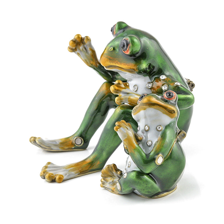 Frog Family Jeweled Trinket Box Set