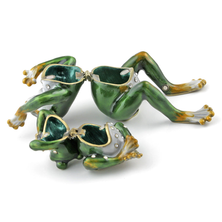 Frog Family Jeweled Trinket Box Set