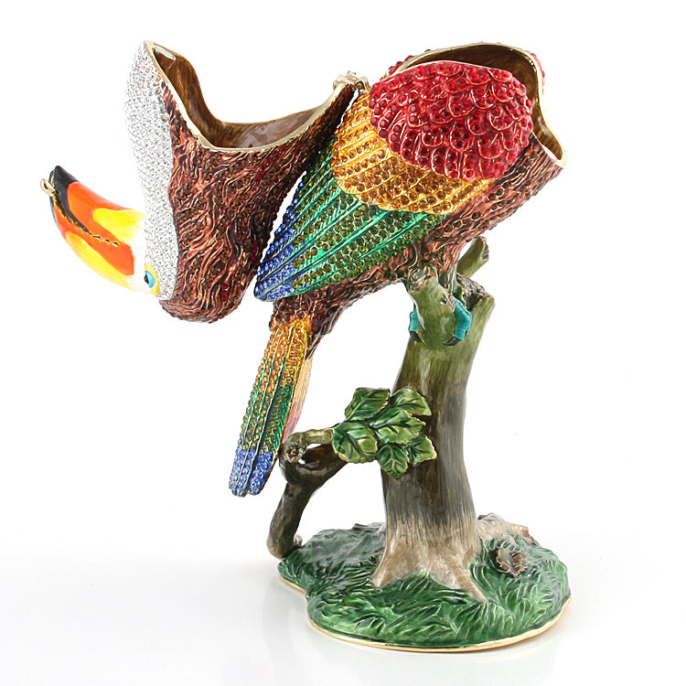 10.5" Tall Bejeweled Toucan Trinket Box