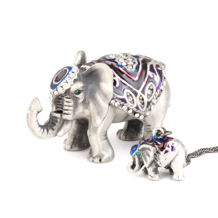 Small Elephant Trinket Box with Pendant