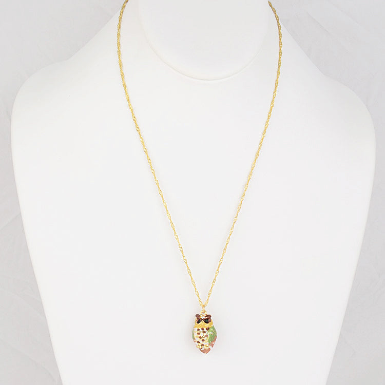 Jeweled Owl Trinket Box with Pendant