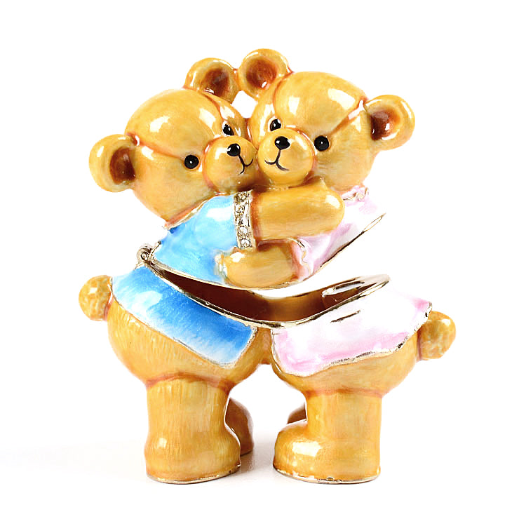 Hugging Teddy Bears Keepsake Box