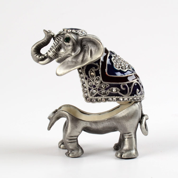 Gray Elephant with Crystals