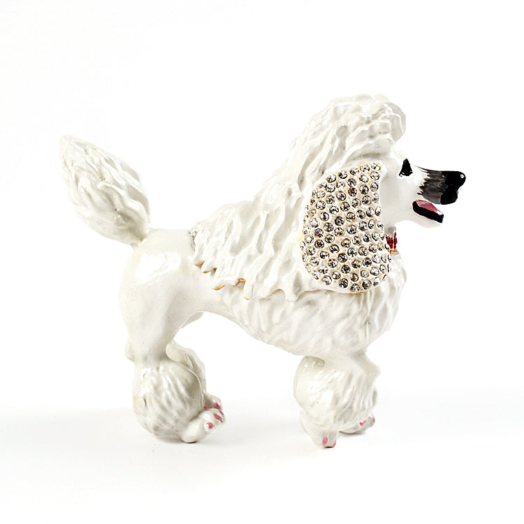 White Poodle Keepsake Trinket Box