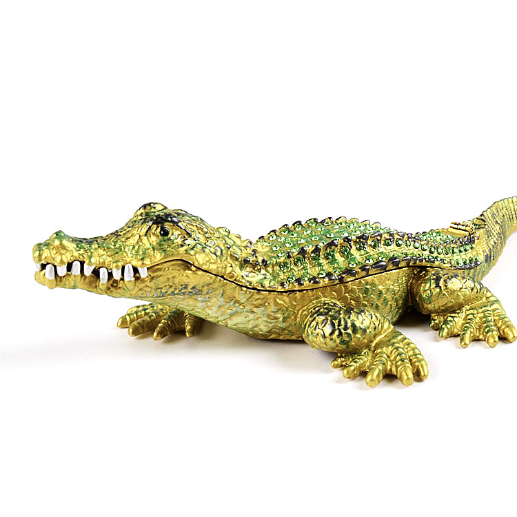 9" Long Crocodile Trinket Box