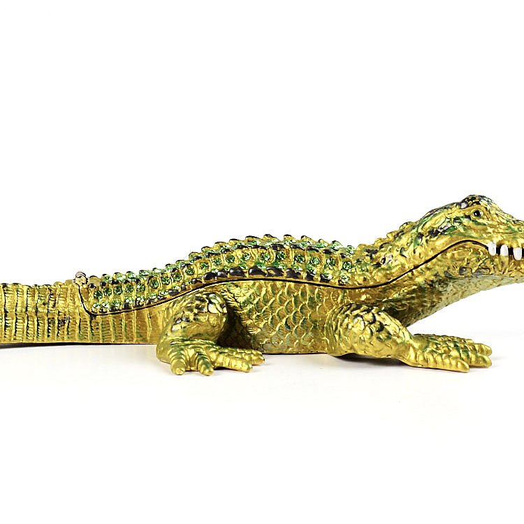 9" Long Crocodile Trinket Box