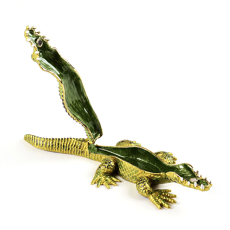 9" Long Crocodile Trinket Box