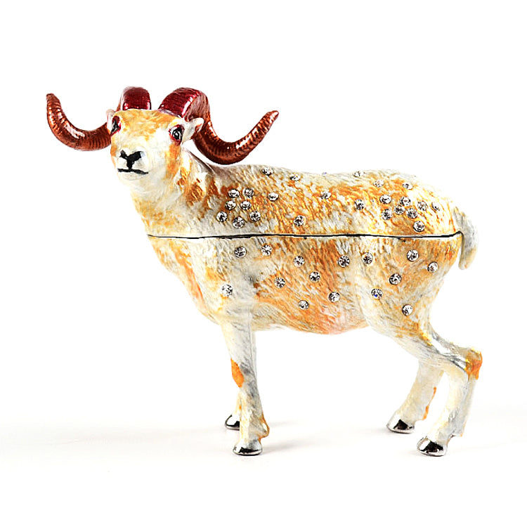 Ram Figurine Trinket Box