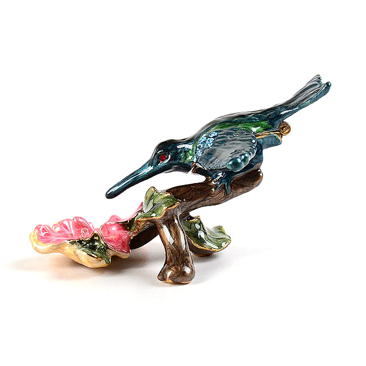 Hummingbird and Hibiscus Trinket Box