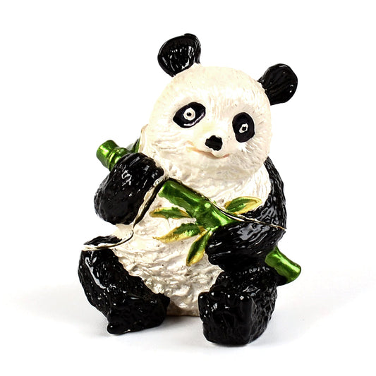 Panda With Bamboo Figurine Keepsake Box