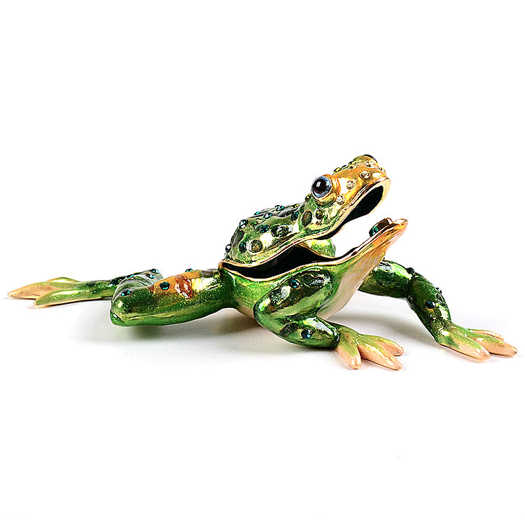 Stretching Frog Trinket Box