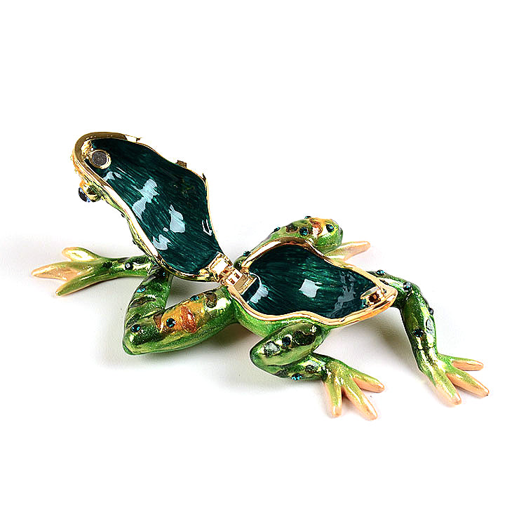 Stretching Frog Trinket Box